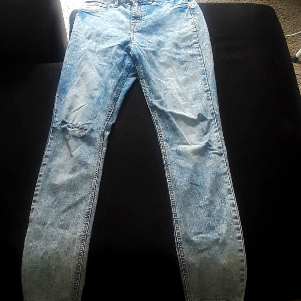 High Waist Ripped Denim Jeans